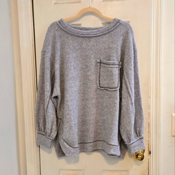 Zenana NWT Luxe Haci Gray Sweater L/XL - Picture 3 of 8